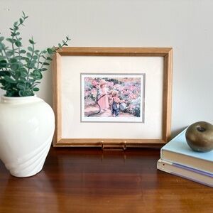 2 / $50 VINTAGE Framed Print ‘Garden of Innocence’ Corinne Hartley - Cottagecore